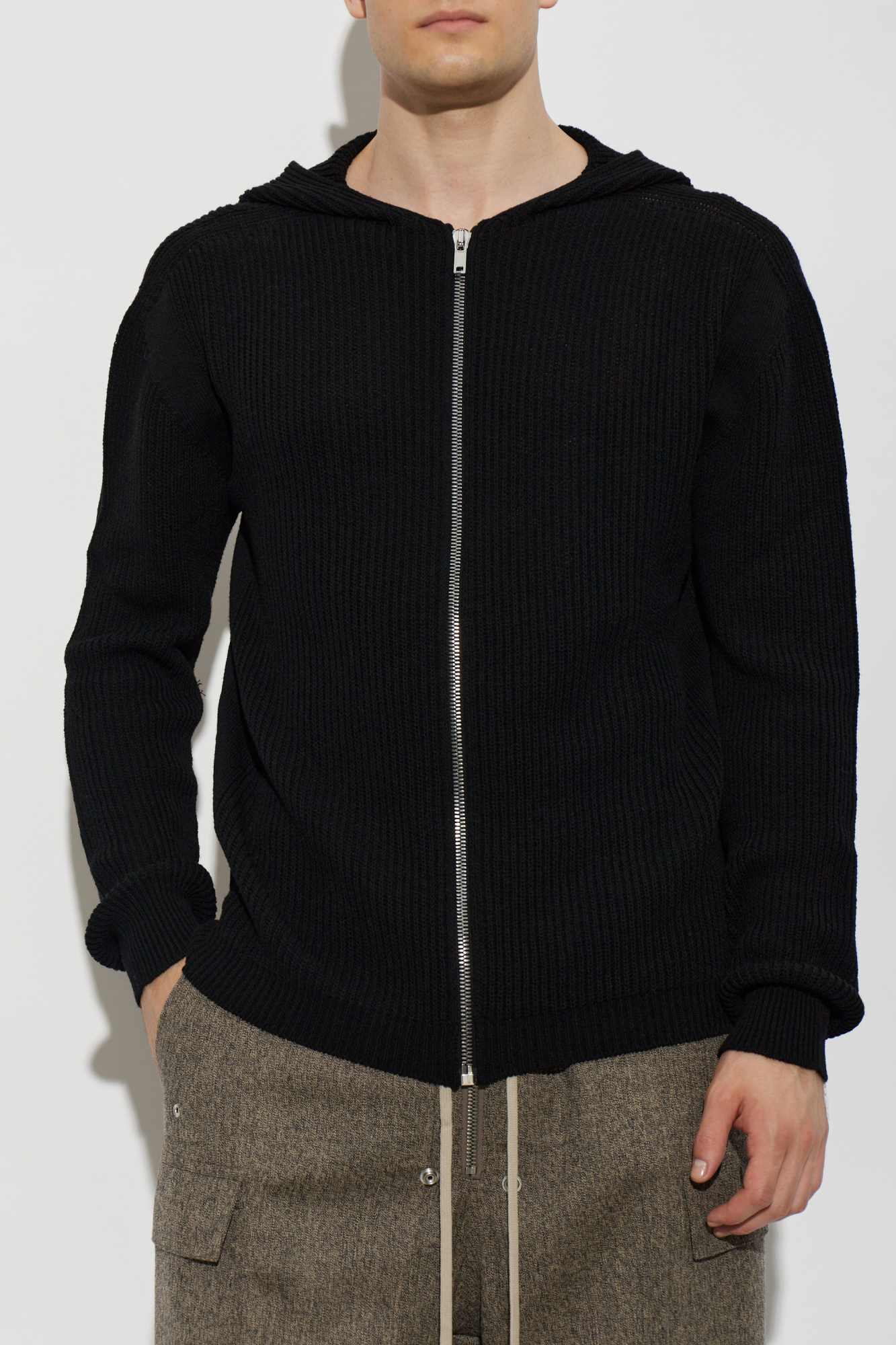 Rick Owens Wool cardigan with hood | Men's | Vitkac